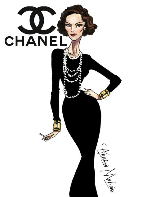 coco chanel ullustration|Coco Chanel drawing.